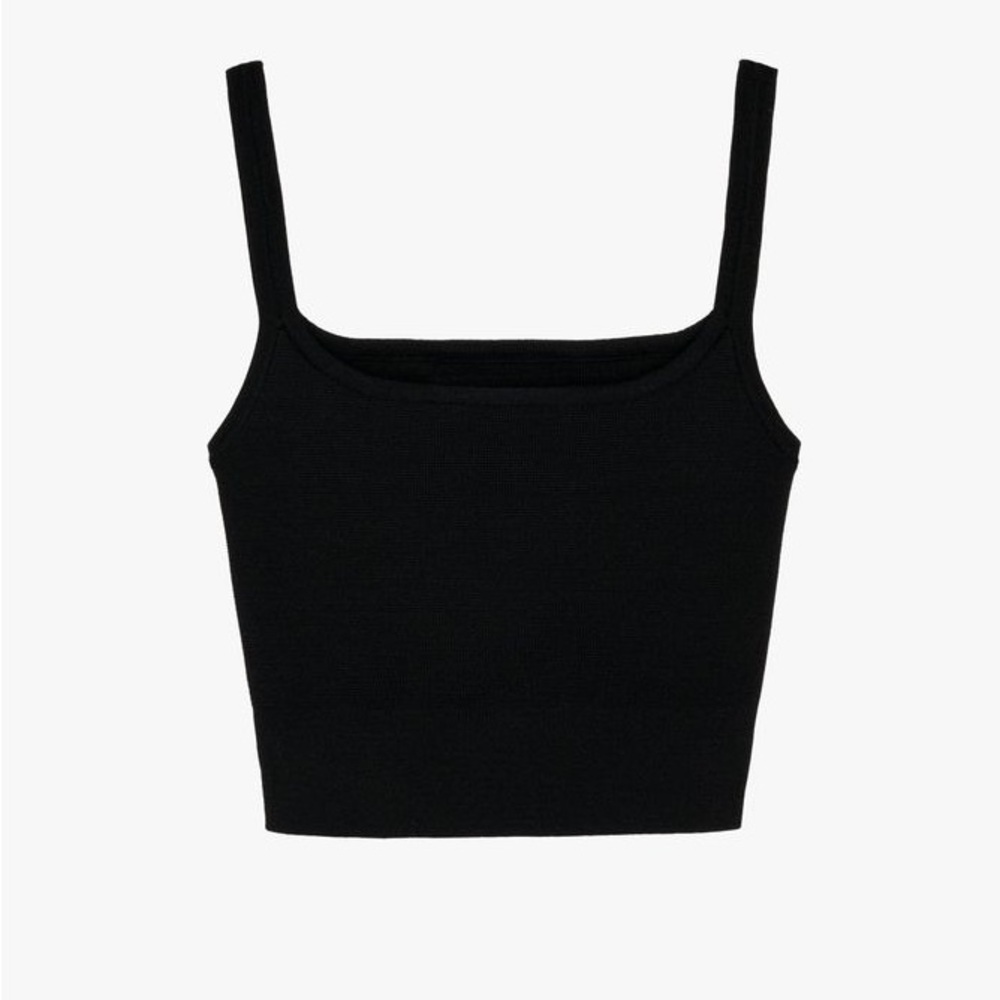 Zara x Kaia Gerber Cropped Knit Black Tank - Size M